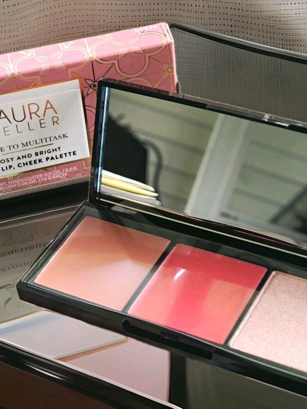 Laura Geller Rosy and Bright Lip & Cheek Palette - Pink/Coral